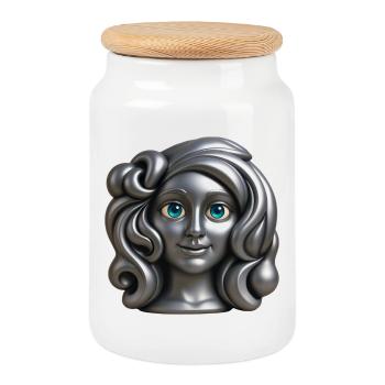 SILVER PRINCESS - baby & kids - Cookie Jar with Wooden Lid - white - Front