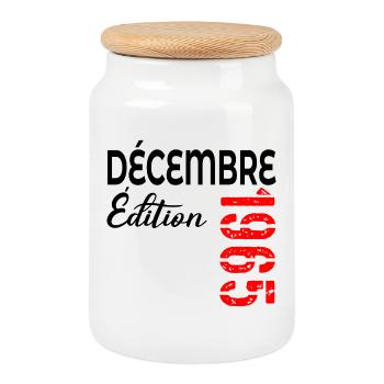 Décembre 1965 Édition Anniversaire - Boîte à biscuits avec couvercle en bois - blanc - Devant