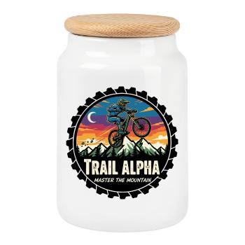 Trail Alpha Master the Mountain - Cookie Jar with Wooden Lid - white - Front