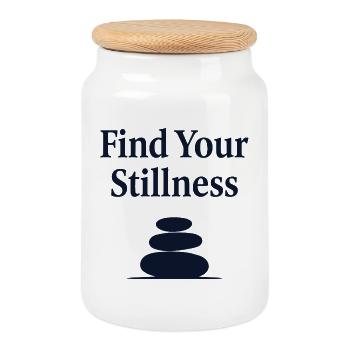 Find Your Stillness Zen Stones Balance - Cookie Jar with Wooden Lid - white - Front