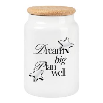 Dream Big Plan Well - Cookie Jar with Wooden Lid - white - Front