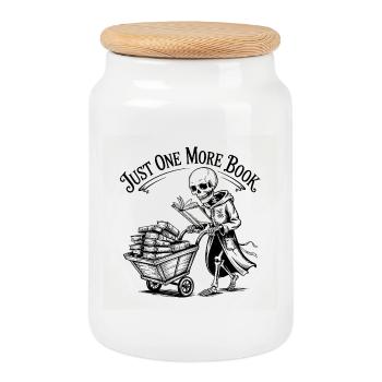Encore un livre - T-shirt drôle - Boîte à biscuits avec couvercle en bois - blanc - Devant