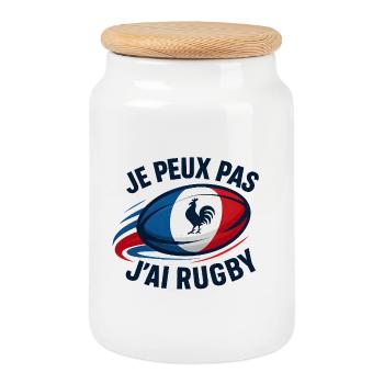 Ich kann nicht, ich habe Rugby. - Keksdose mit Holzdeckel - Weiß - Vorne