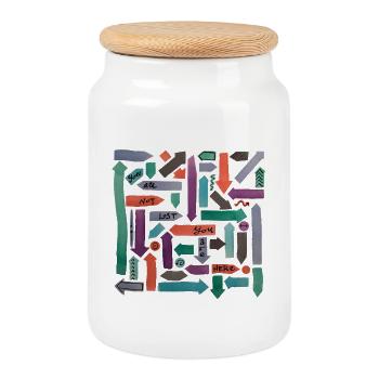 You are not lost, you are here - Cookie Jar with Wooden Lid - white - Front
