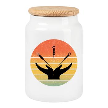 Lizenzierter TCM-Praktizierender Experte in therapeutischer Betreuung - Keksdose mit Holzdeckel - Weiß - Vorne