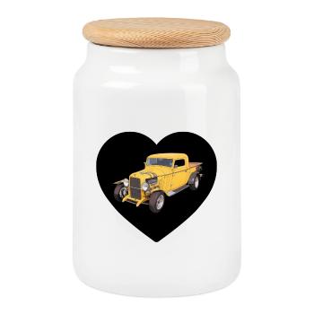 Autos - Keksdose mit Holzdeckel - Weiß - Vorne
