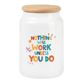 Nothing Will Work Unless You Do - Keksdose mit Holzdeckel - Weiß - Vorne