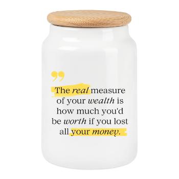 The Real Measure Of Your Worth - Keksdose mit Holzdeckel - Weiß - Vorne