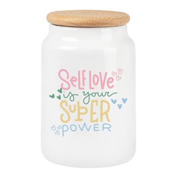 Self-love Is Your Superpower - Keksdose mit Holzdeckel - Weiß - Vorne