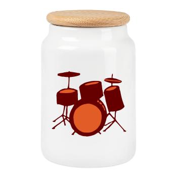 Batterie Crépuscule Rouge-Orange - Keksdose mit Holzdeckel - Weiß - Vorne