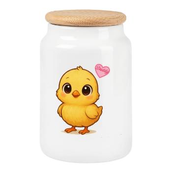 Un petit fille coloré au cœur d’amour - Boîte à biscuits avec couvercle en bois - blanc - Devant