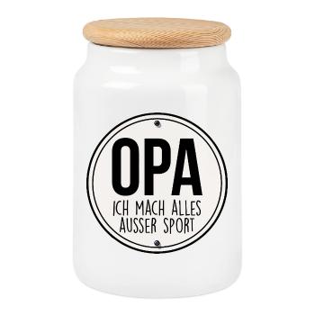 OPA Geschenk Grossvater - Keksdose mit Holzdeckel - Weiß - Vorne