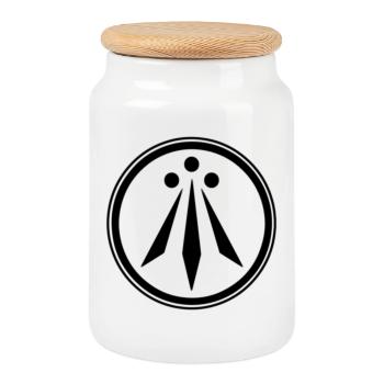 Awen Celta Techno - Vêtements pour fêtes de festival rave - Boîte à biscuits avec couvercle en bois - blanc - Devant
