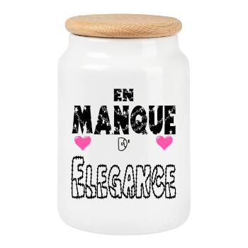 En Manque d'Elégance - Boîte à biscuits avec couvercle en bois - blanc - Devant