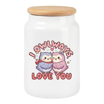 Je t’aime toujours - Boîte à biscuits avec couvercle en bois - blanc - Devant