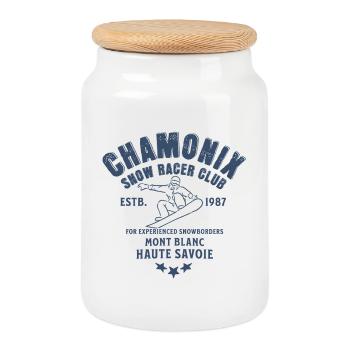 Chamonix Snowboard Club Mont Blanc - Keksdose mit Holzdeckel - Weiß - Vorne