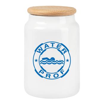WATER TEACHER! - Cookie Jar with Wooden Lid - white - Front