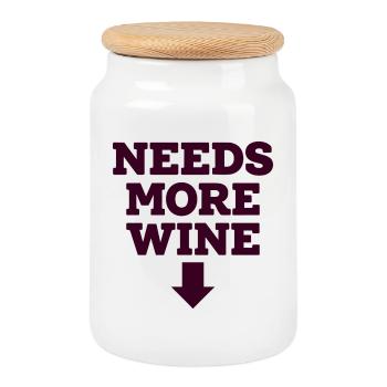 Needs More Merlot Wein Spruch für Genießer - Keksdose mit Holzdeckel - Weiß - Vorne