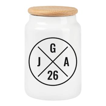 Bachelor Party 2026 - Bachelor Party 2026 - Bachelor Party 26 - Cookie Jar with Wooden Lid - white - Front