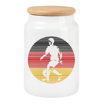 Soccer Players - Cookie Jar with Wooden Lid - white - Front