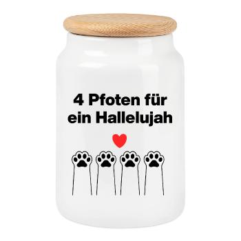 4 Pattes pour un Alléluia – Catlover, Cat Love - Boîte à biscuits avec couvercle en bois - blanc - Devant
