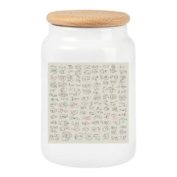 New Abstract Language - Cookie Jar with Wooden Lid - white - Front