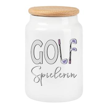 GOLFEUR JOUANT AU GOLF - Boîte à biscuits avec couvercle en bois - blanc - Devant
