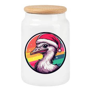 Christmas Easter Shade Neon Stripes - Cookie Jar with Wooden Lid - white - Front