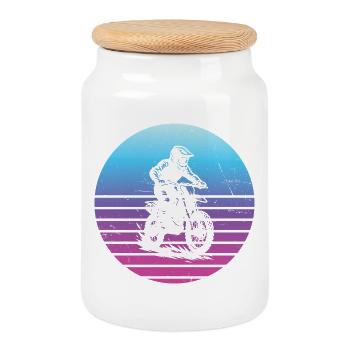 Direct Motocross Statement - Cookie Jar with Wooden Lid - white - Front