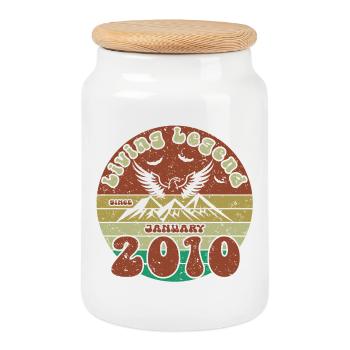 16. Geburtstag Living Legend since VIN 01/2010 - Keksdose mit Holzdeckel - Weiß - Vorne