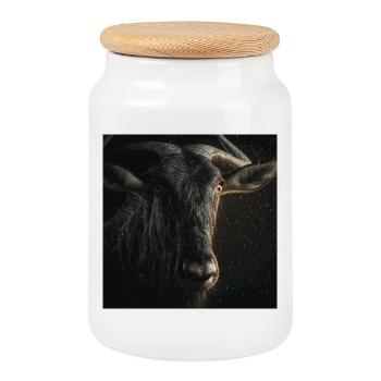 Gnu im Regen Dramatisch Wildlife Afrika Power - Keksdose mit Holzdeckel - Weiß - Vorne
