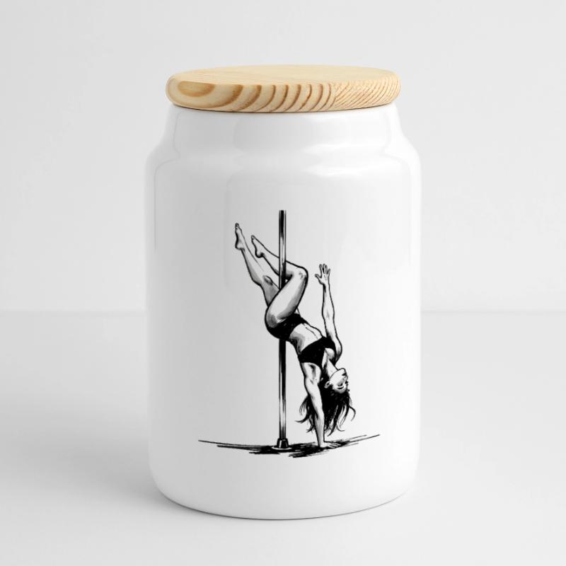 Pole Dance Pole Dancer Graphic Graphic Gift Cookie Jar with Wooden Lid