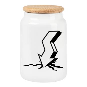 Stock market crash - Cookie Jar with Wooden Lid - white - Front