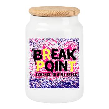 Tennis Break Point Gewinner Design - Keksdose mit Holzdeckel - Weiß - Vorne