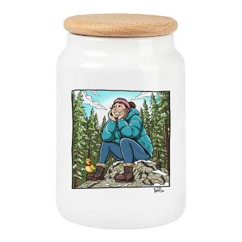 Me_In_Winter - Keksdose mit Holzdeckel - Weiß - Vorne