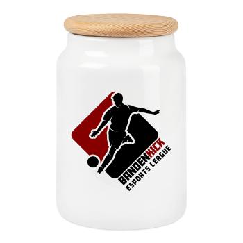 Bandenkick Esports Logo - Cookie Jar with Wooden Lid - white - Front