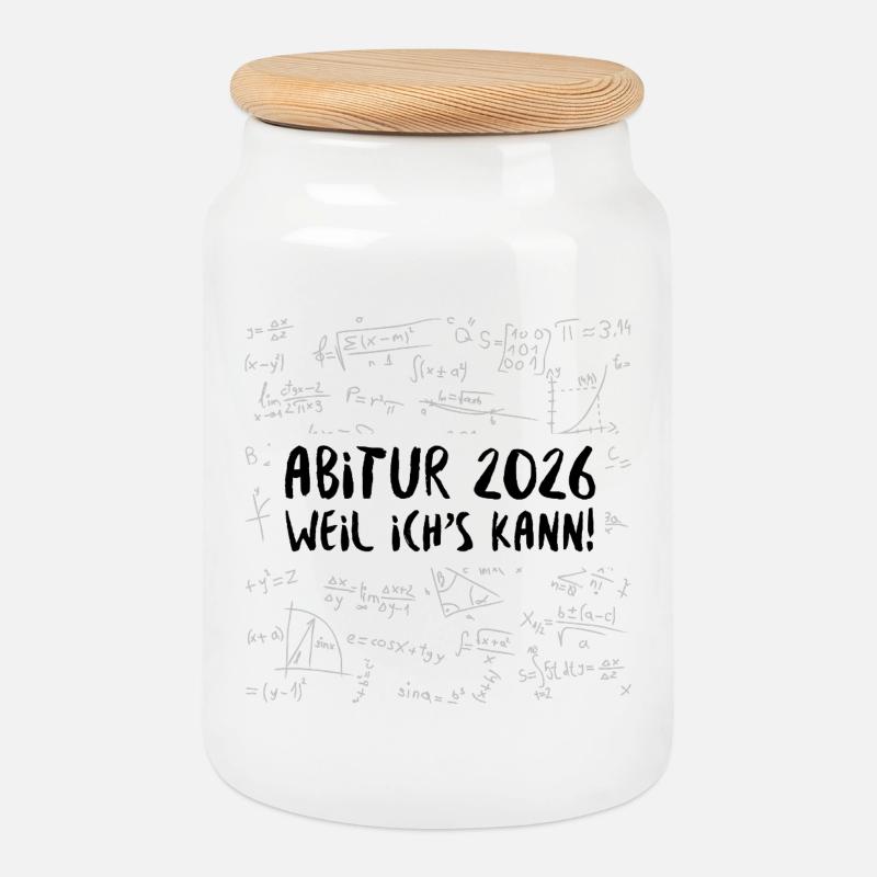 ABITUR 2026 - WEIL ICH'S KANN - Keksdose mit Holzdeckel - Weiß