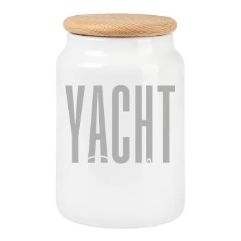 Yacht Squad – Luxus-Bootsbesatzung Segelurlaub - Keksdose mit Holzdeckel - Weiß - Vorne