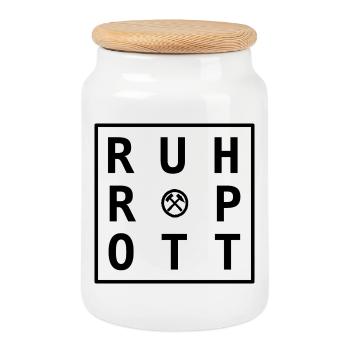 Ruhrpott Merch Design – Cadeau & Souvenir - Boîte à biscuits avec couvercle en bois - blanc - Devant