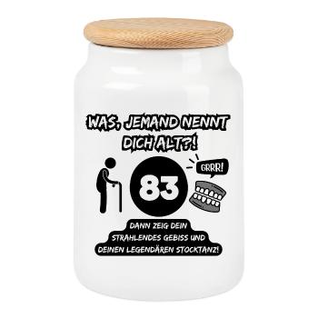 83 et légendaire : Mords, baguette en train de danser ! - Boîte à biscuits avec couvercle en bois - blanc - Devant