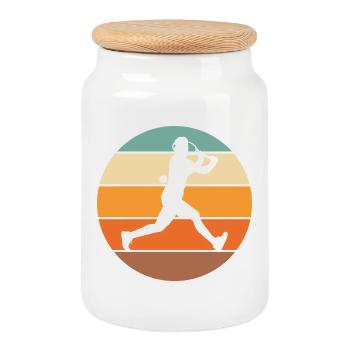 tennis - Boîte à biscuits avec couvercle en bois - blanc - Devant