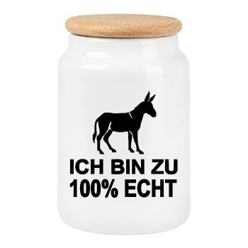 Esel - Keksdose mit Holzdeckel - Weiß - Vorne