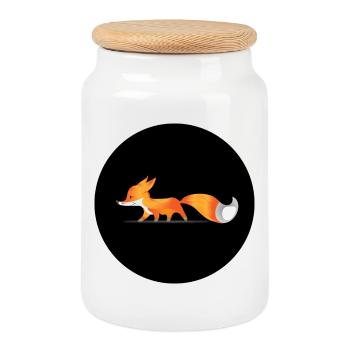 Fuchs - Keksdose mit Holzdeckel - Weiß - Vorne