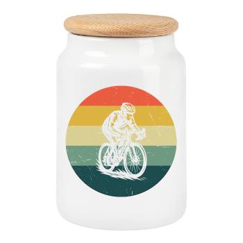 Statement für alle Rennrad - Keksdose mit Holzdeckel - Weiß - Vorne