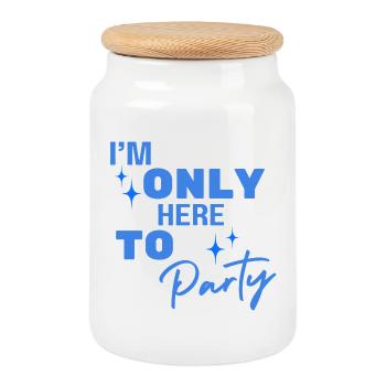 Only Here To Party - Keksdose mit Holzdeckel - Weiß - Vorne