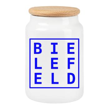 Bielefeld Hoodie Souvenir Design Shirt - Cookie Jar with Wooden Lid - white - Front