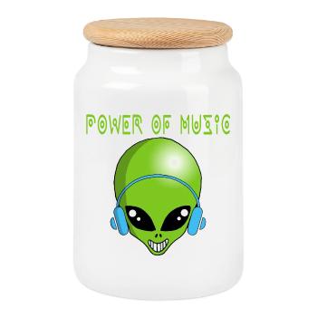 Interstellar music - Cookie Jar with Wooden Lid - white - Front