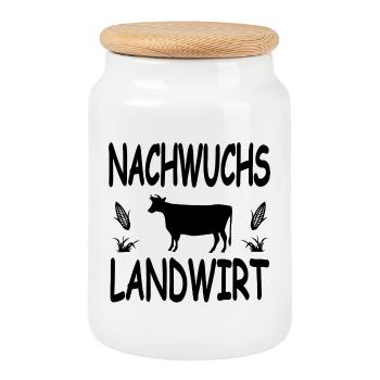 Landwirt - Keksdose mit Holzdeckel - Weiß - Vorne