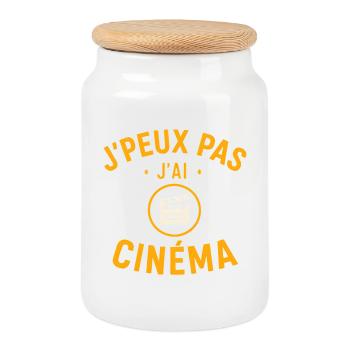 Ich kann kein Kino haben. - Keksdose mit Holzdeckel - Weiß - Vorne