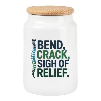Chiropracteur Plie Craquement Soupir de soulagement - Boîte à biscuits avec couvercle en bois - blanc - Devant